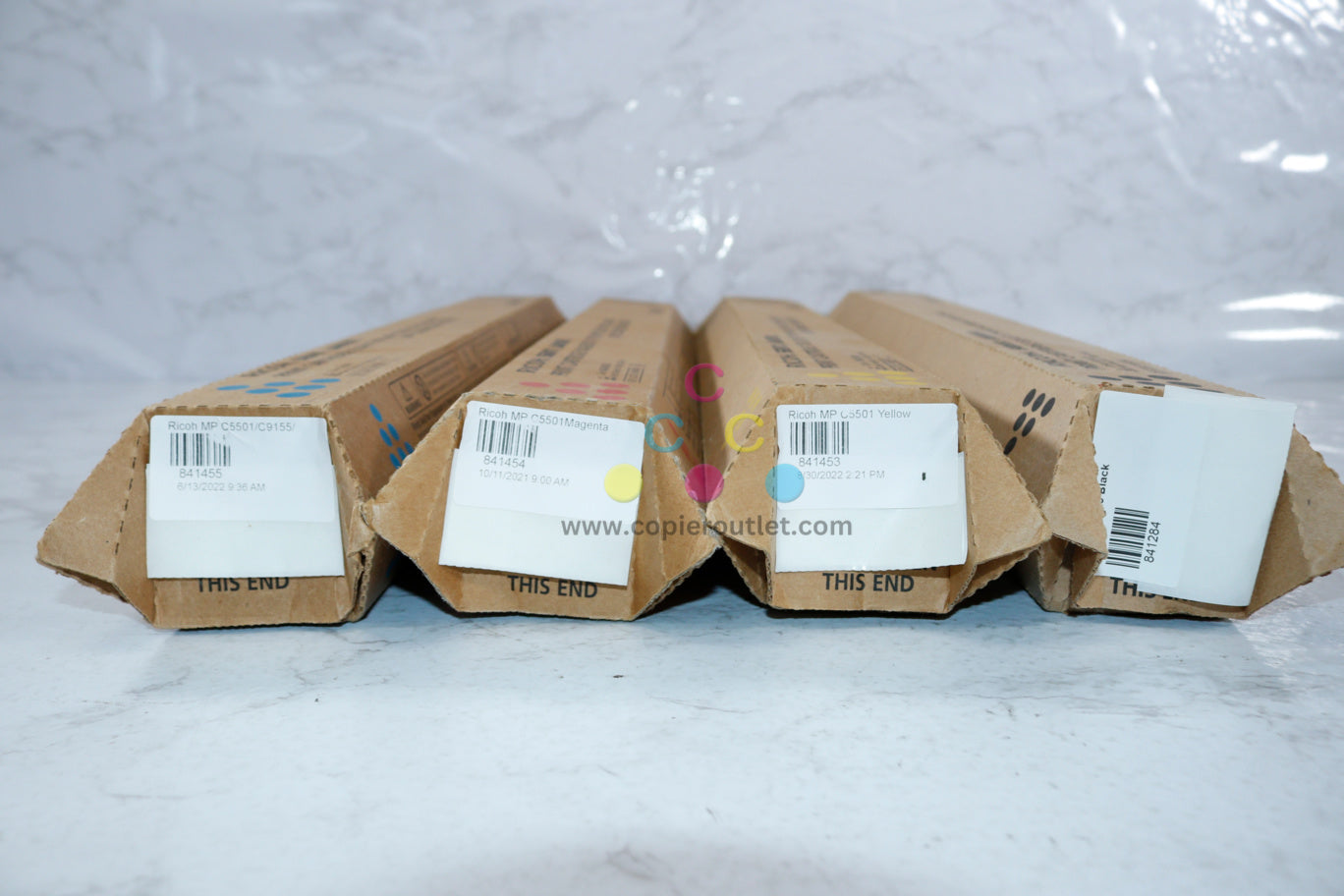 4 OEM Ricoh C5000,C5050,LD550C CMYK Print Cartridges 841284,841453,841454,841455