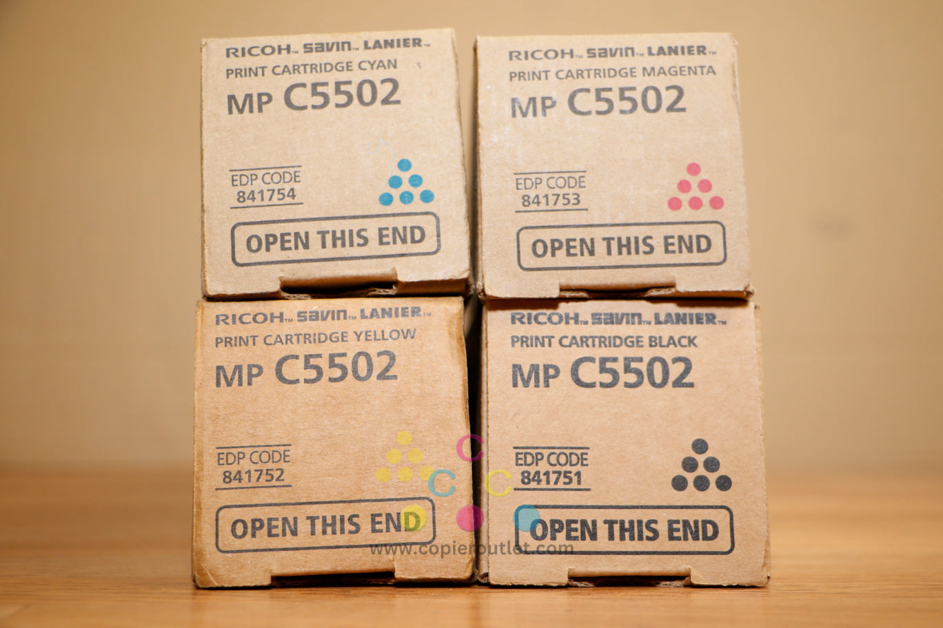Genuine Ricoh MP C5502 CMYK Toner Cartridge Set Aficio MP C4502 MP C4502A C5502!