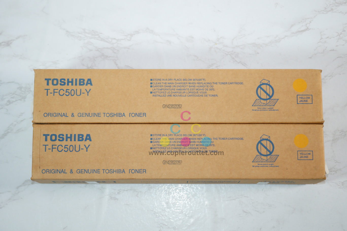 2 New OEM Toshiba eSTUDIO 2555C/3055C Yellow Toner Cartridges T-FC50U-Y(TFC50UY)