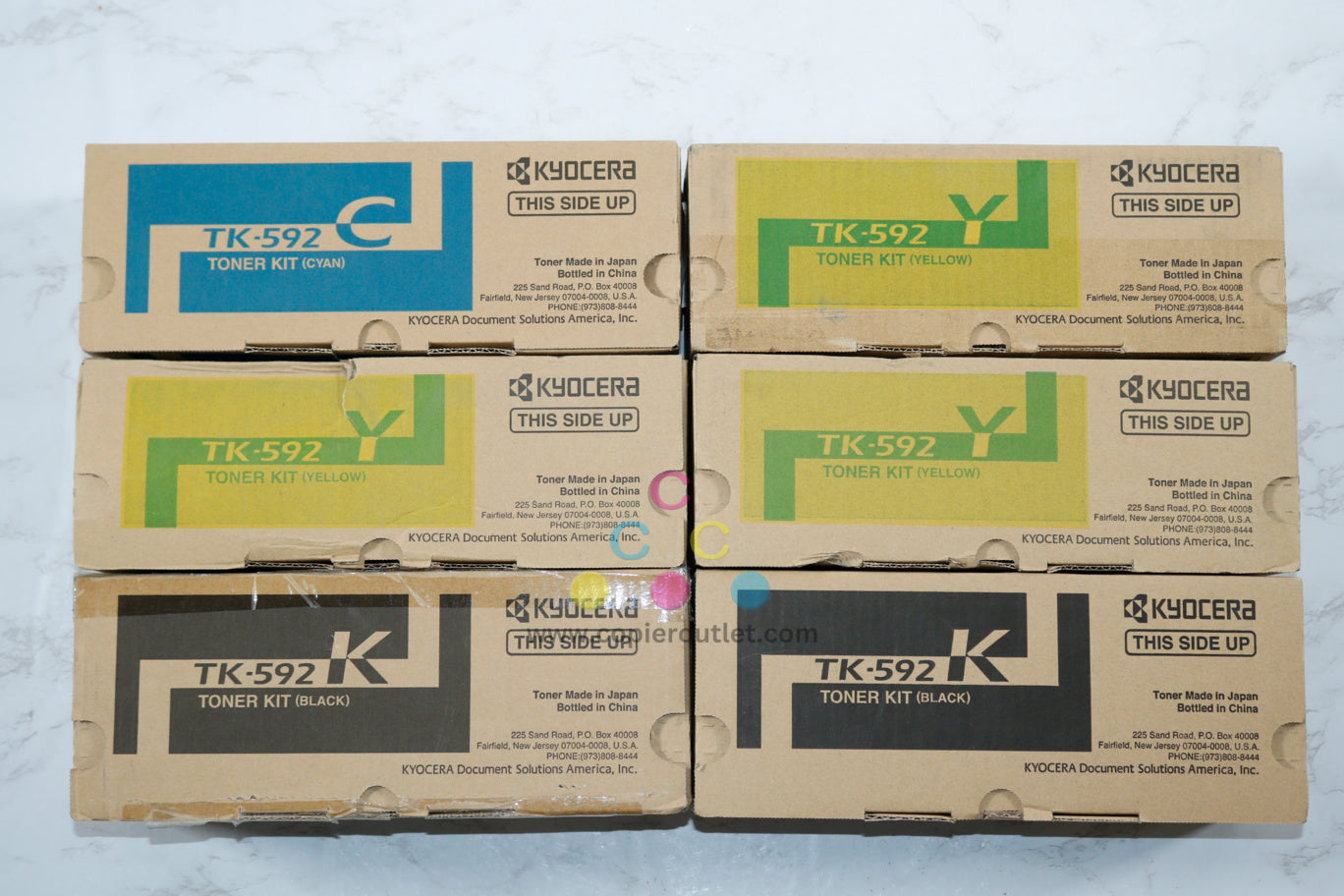 6 New OEM Kyocera ECOSYS M6026cidn, FS-C2526MFP TK-592 CYYYKK Toner Kits