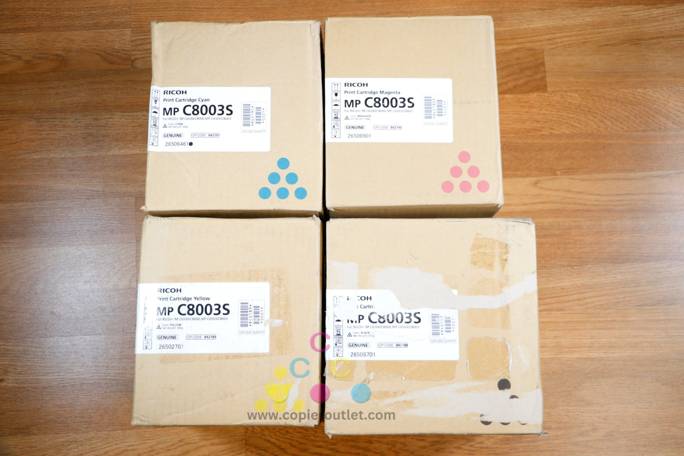 Cosmetic Ricoh MP C8003S CMYK Toner Cartridge Set IM C6500 C8000 MP C6503 C8003!