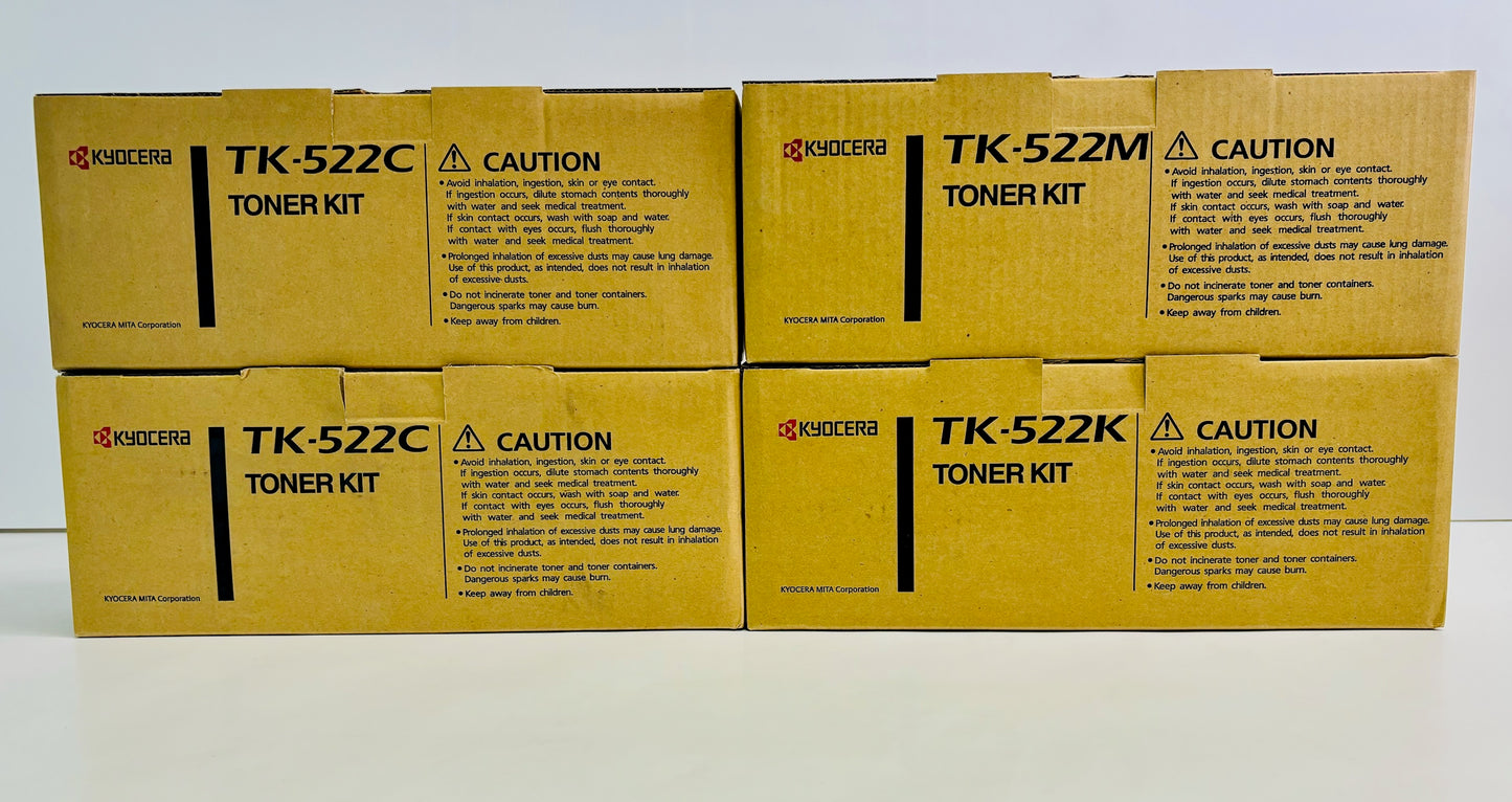 4 Genuine Kyocera FS-C5015,FS-C5015N,FS-C5030 Toner Cartridges CCMK TK-522