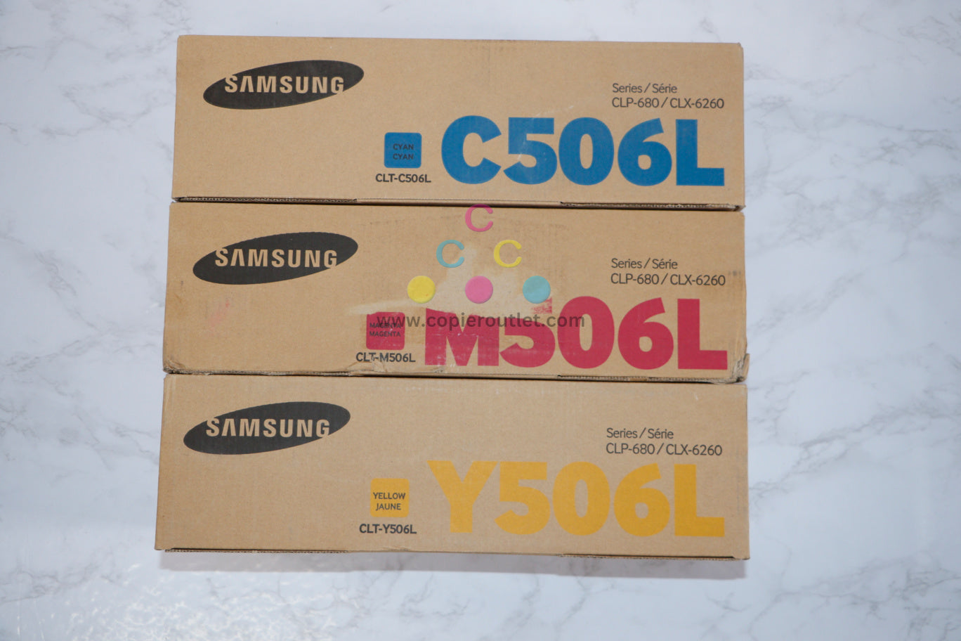 Cosmetic Genuine Samsung CLP-680/CLX-6260 Series - 506L CMY Toner Set Same Day Ship