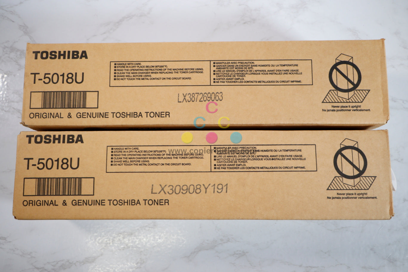 Lot of 2 Toshiba e-STUDIO2018A,2518A,3018A,3518A,4518A,5018A Black Toners T-5018U