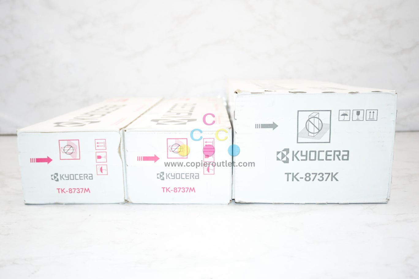 3 New OEM Kyocera TASKalfa 7052ci, 7353ci, 8052ci, 8353ci TK-8737MMK Toners