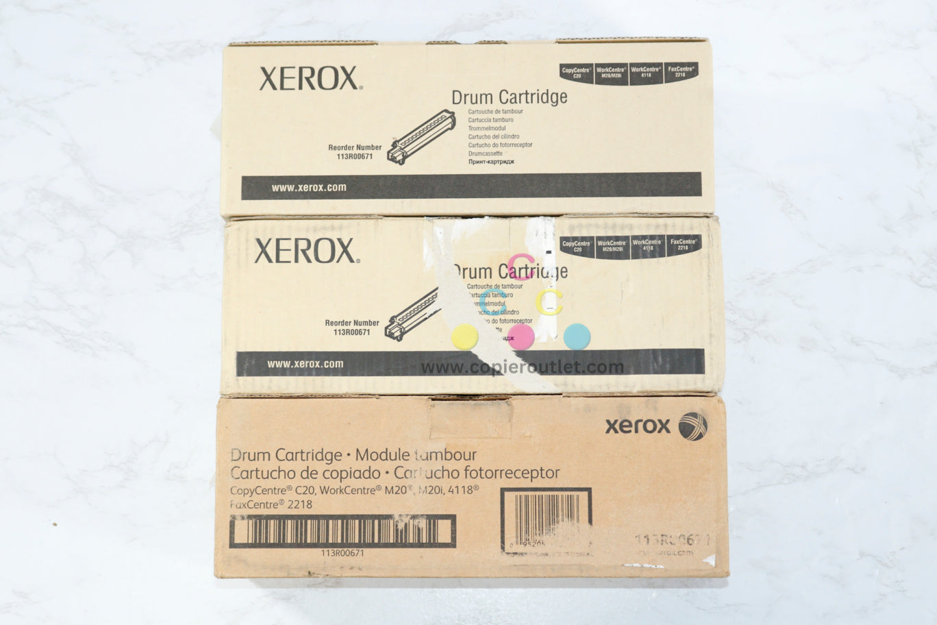 3 Cosmetic OEM Xerox WorkCentre 4118,M20,C20 Black Drum Unit 113R00671 (113R671)