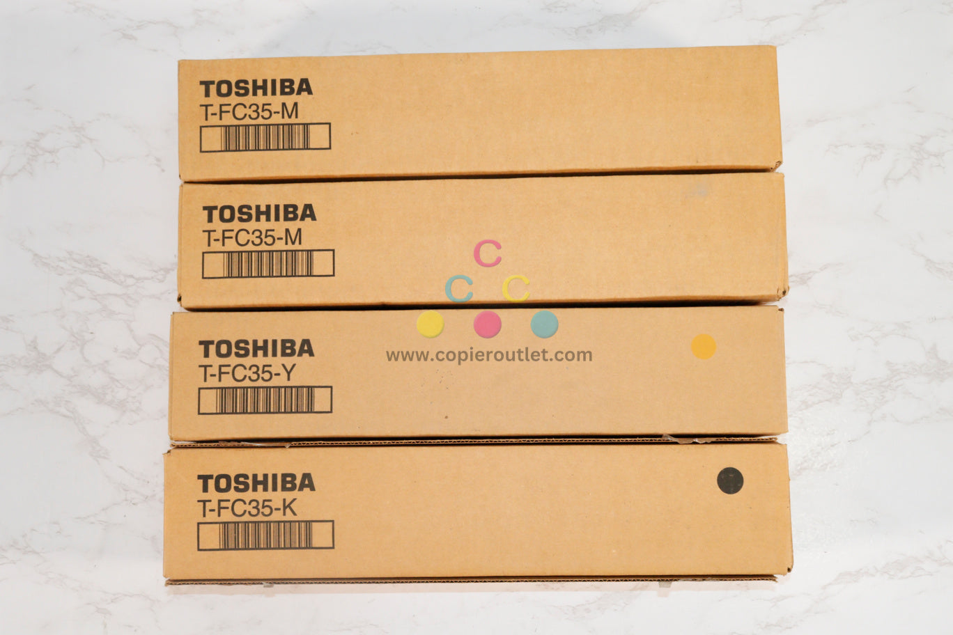 4 New OEM Toshiba e-STUDIO 2500C,3500C,3510C MMYK Toner Cartridges T-FC35