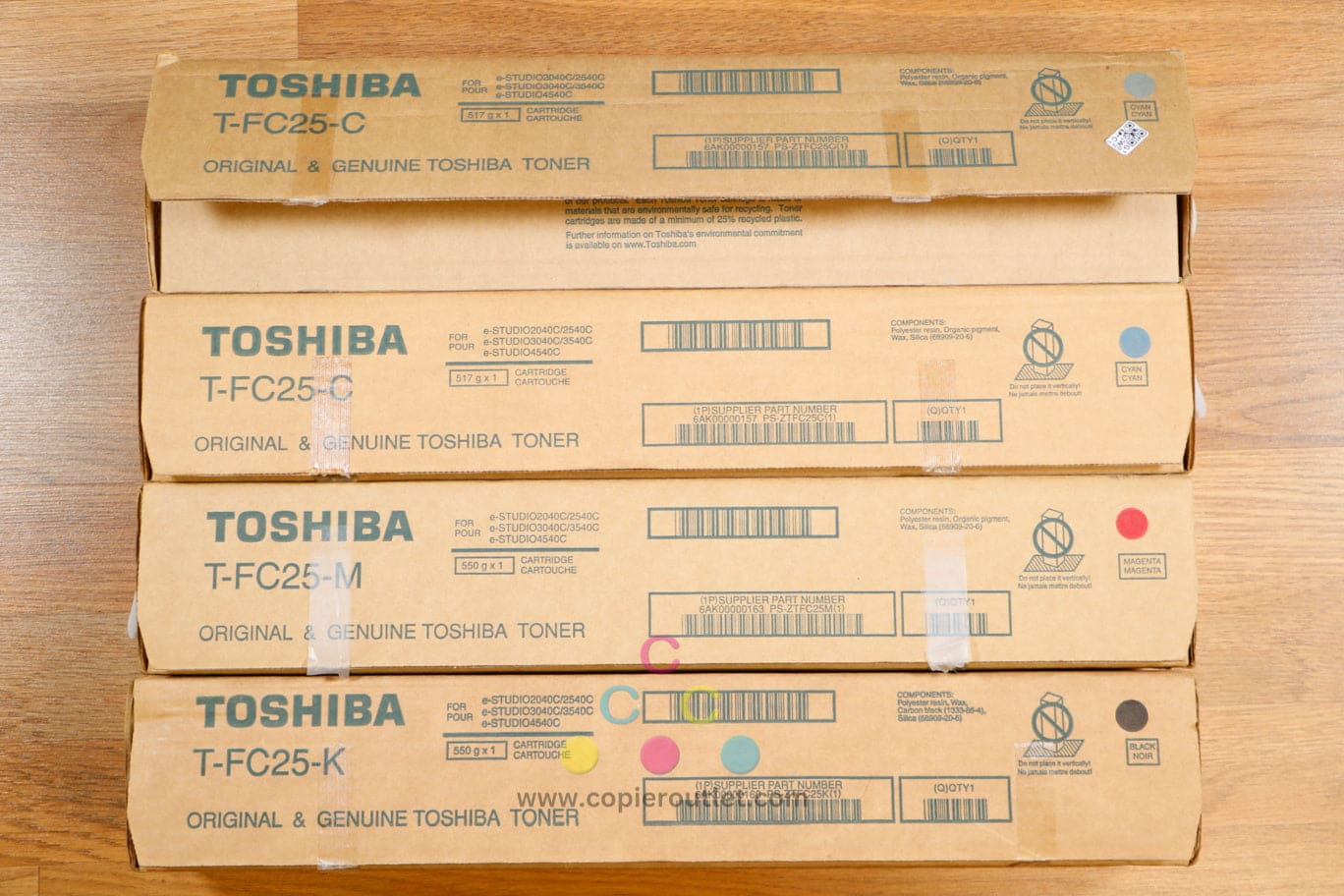 No Seal Genuine Toshiba T-FC25 CCMK Toner Carts eSTUDIO 2040C 2540C 3040C 4540C!