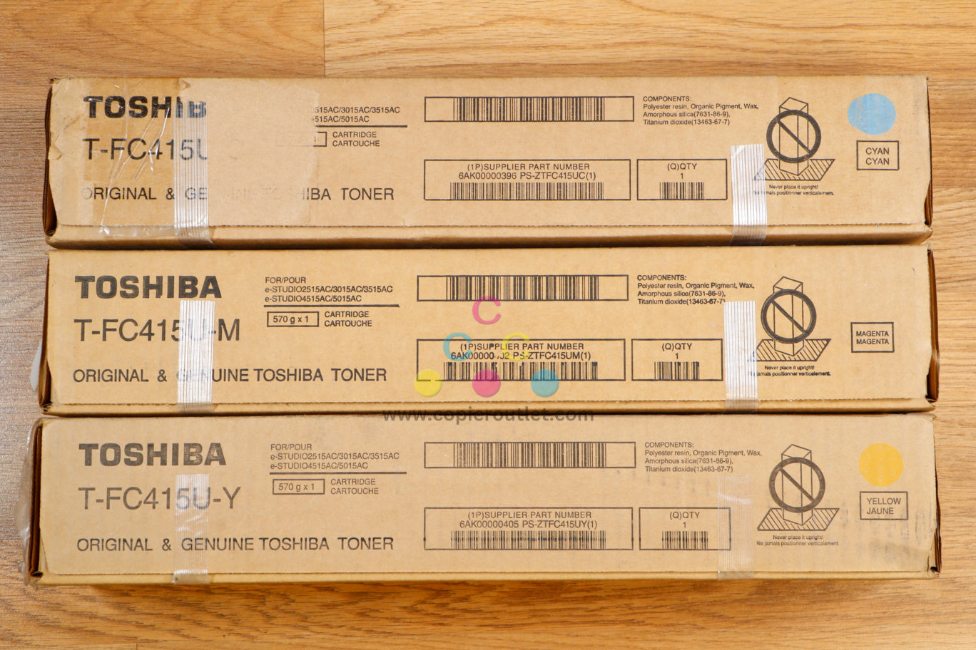 Cosmetic Toshiba T-FC415U CMY Toner Cartridge eSTUDIO2515AC 3015AC 3515AC 5015AC