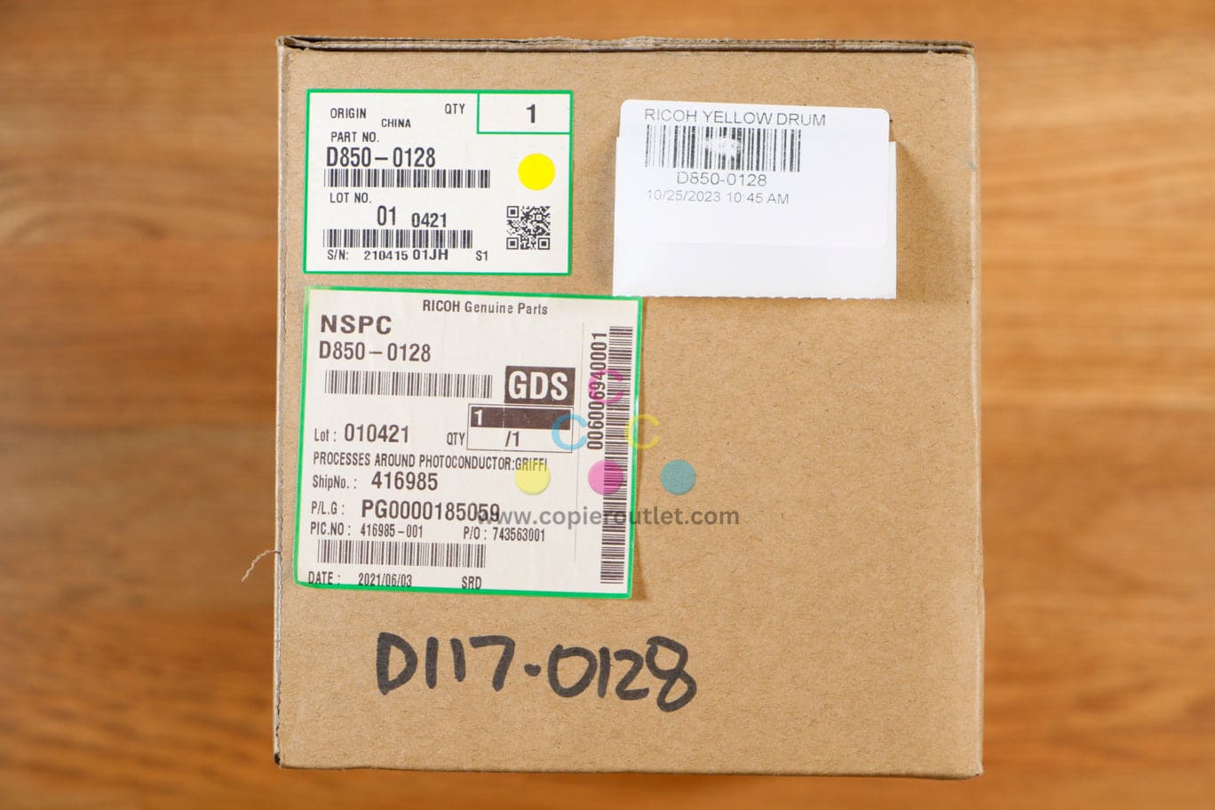 Genuine Ricoh D850-0128 Yellow Drum Unit Aficio MP C305 C305SP C305SPF Same Day!