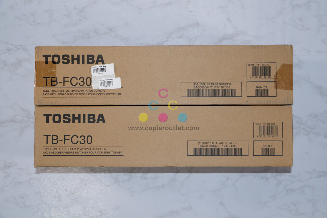 2 OEM Toshiba eSTUDIO 2000AC,2010AC,2050C,2051C Waste Toner Containers TB-FC30