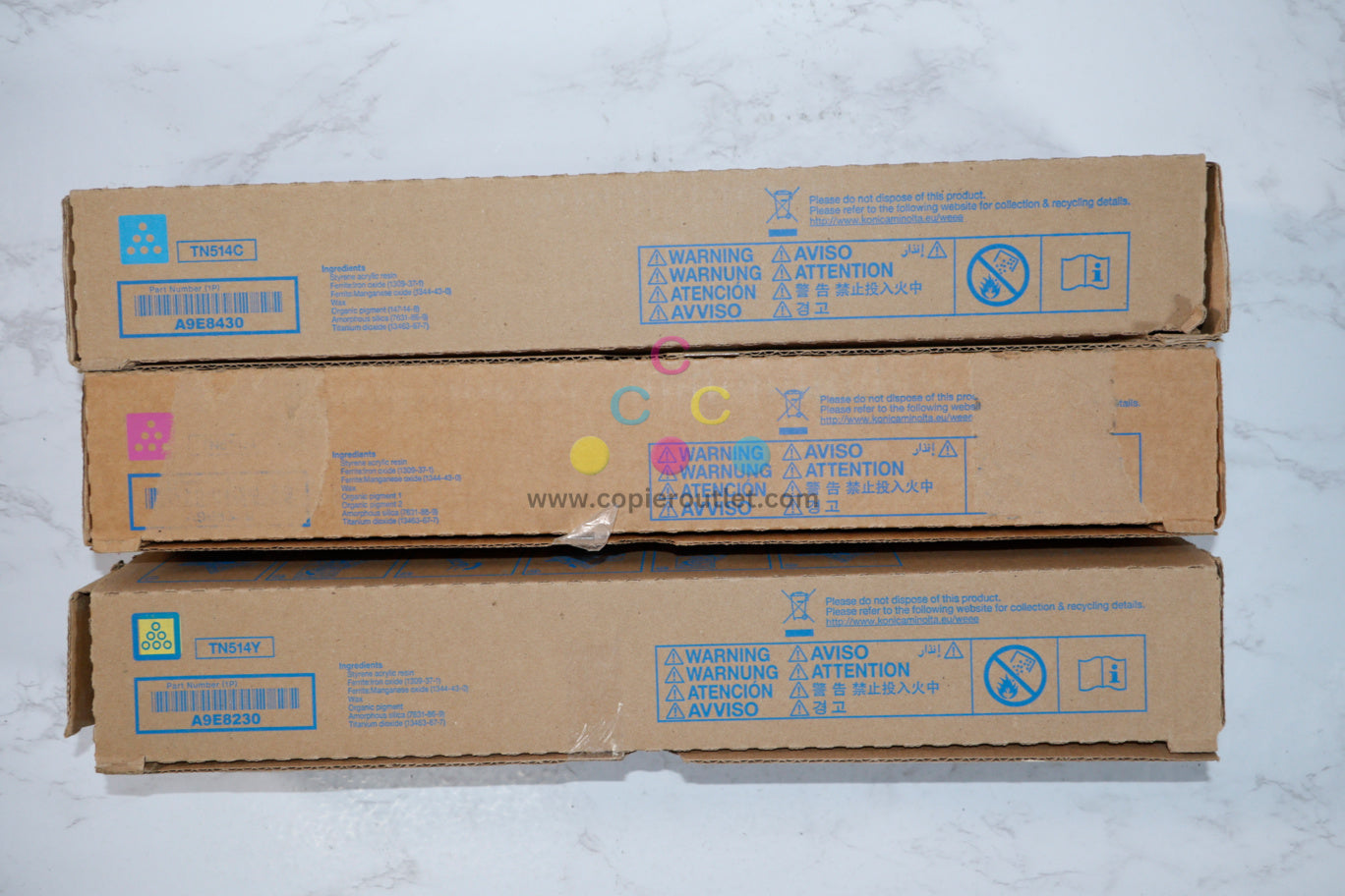 Cosmetic OEM Konica Minolta BizHub C458,C558,C658 TN514CMY Toner Set