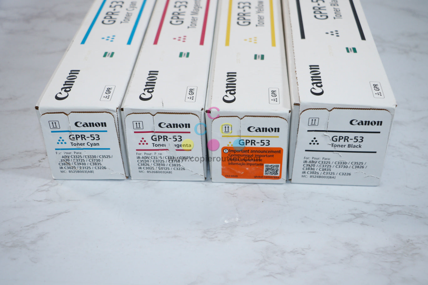 OEM Canon imageRUNNER C3325, C3330, C3525, C3530, C3725 GPR-53CMYK Toner Set