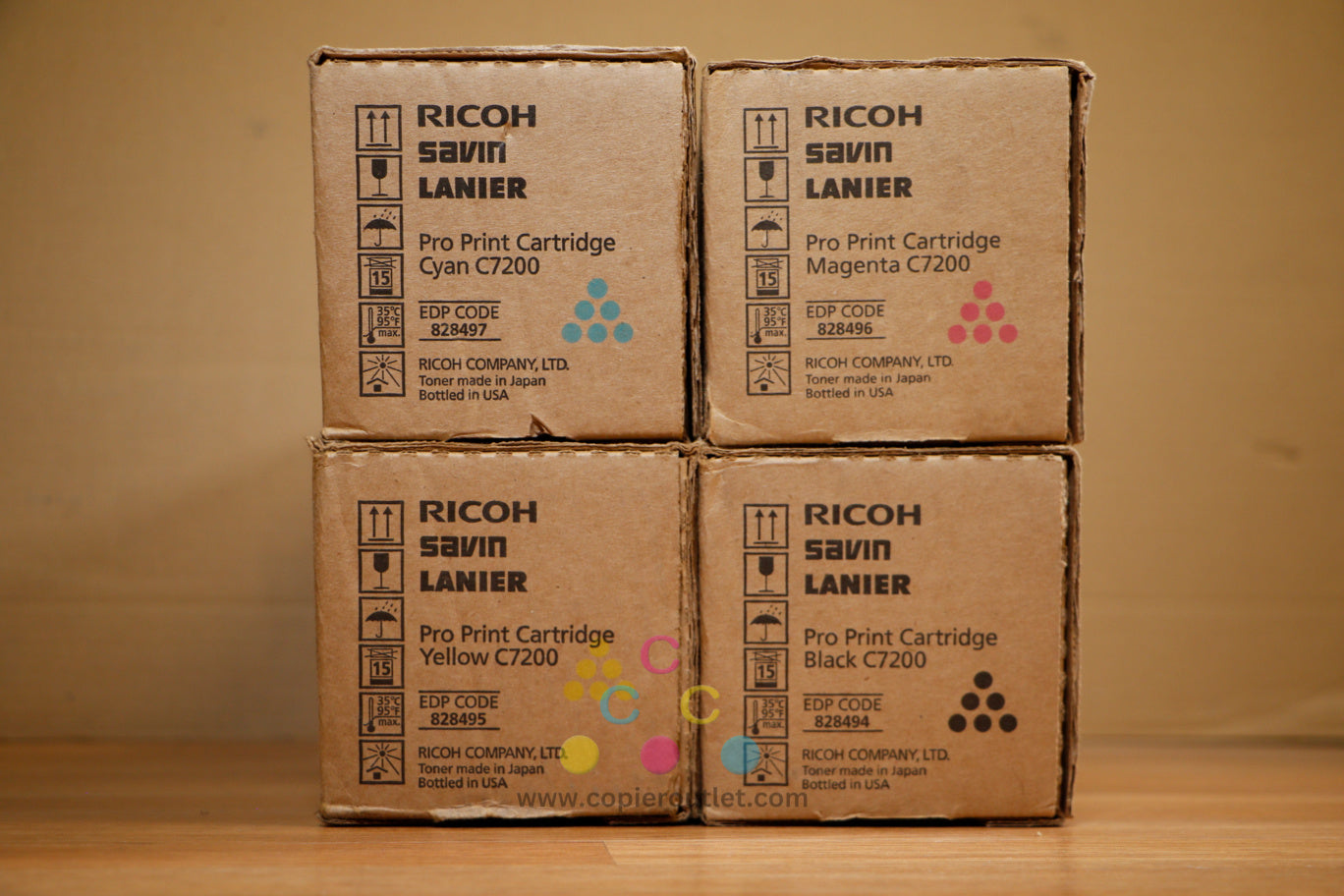 Genuine Ricoh C7200 CMYK Toner Cartridges 828494-97 Pro C7200e C7210sx C7210x !!