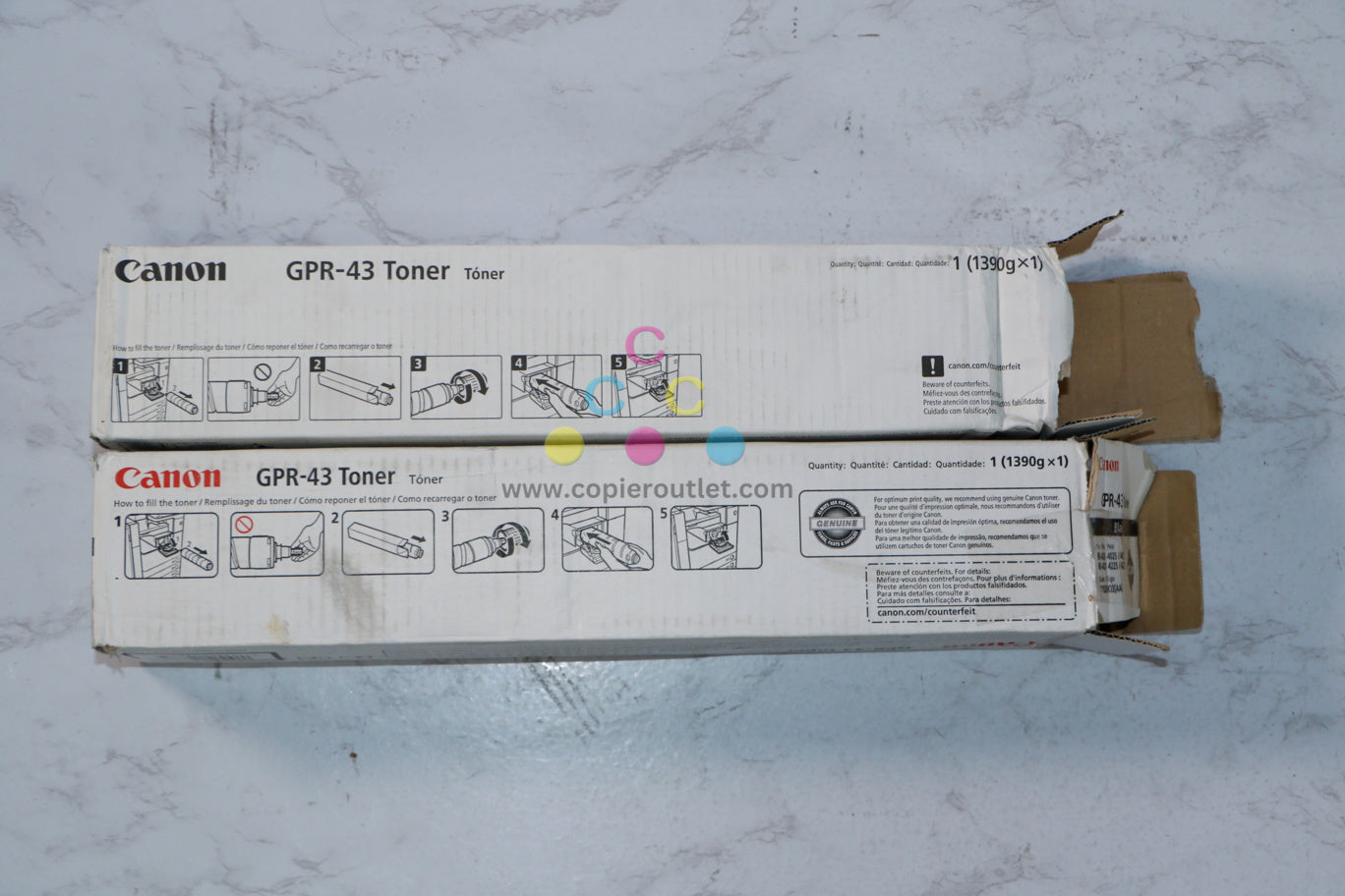 2 Open OEM Canon iR ADVANCE 4025,4035,4025,4035 Black Toner Cartridges GPR-43