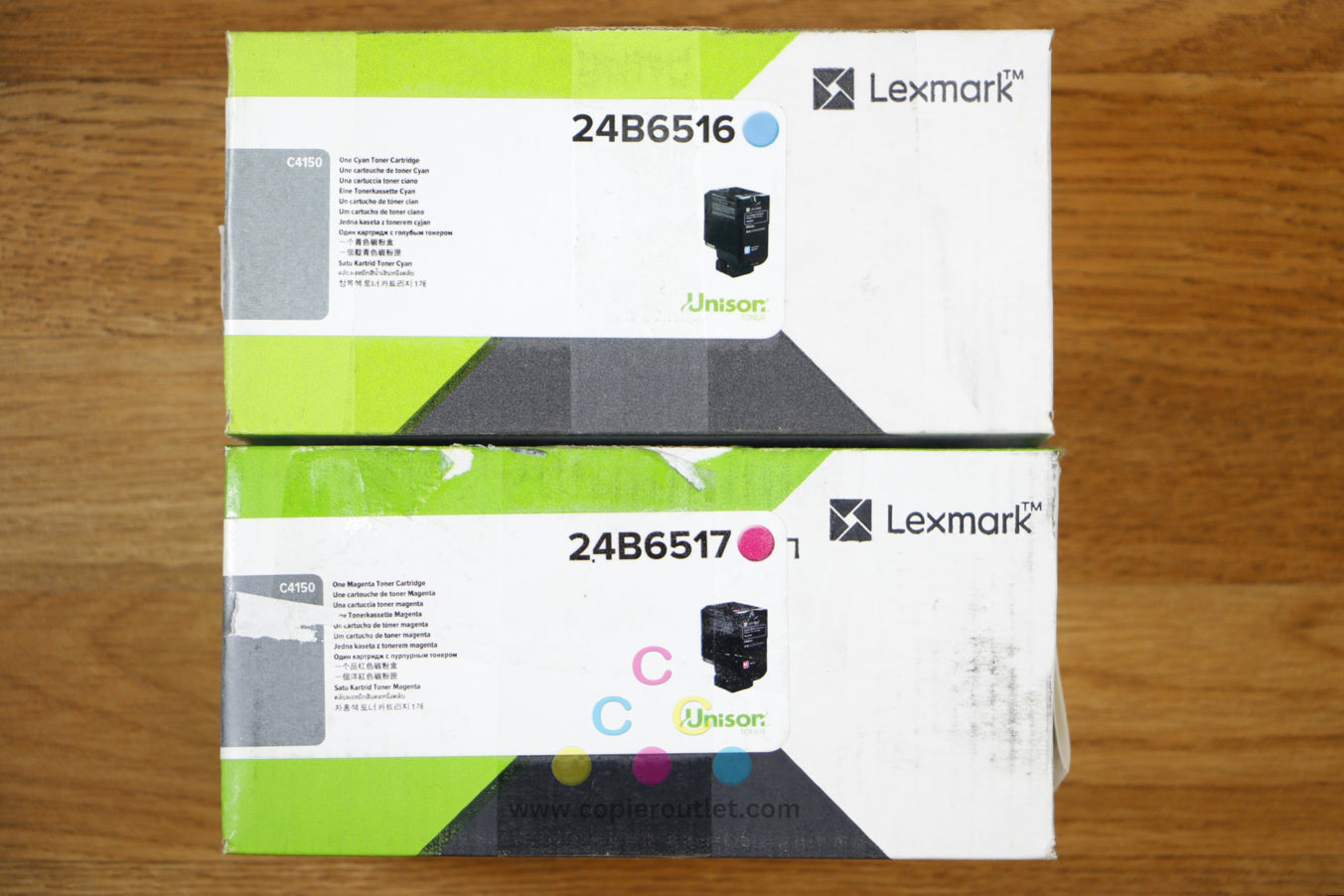 Genuine Lexmark 24B6516 , 17 Cyan & Magenta High Yield Toner Cartridges C4150 !!