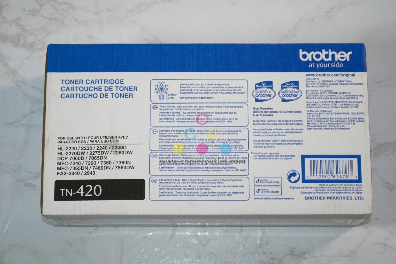 New OEM Brother DCP-7060D, DCP-7065DN, HL-222 Black Toner TN-420 / TN420