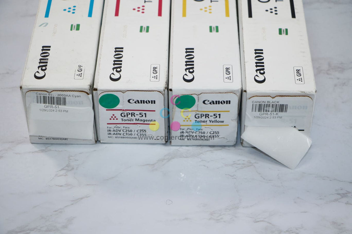 C255 Ink Cosmetic OEM Canon imageRUNNER C250,C255,C350,C355 CMYK Toner Full Set
