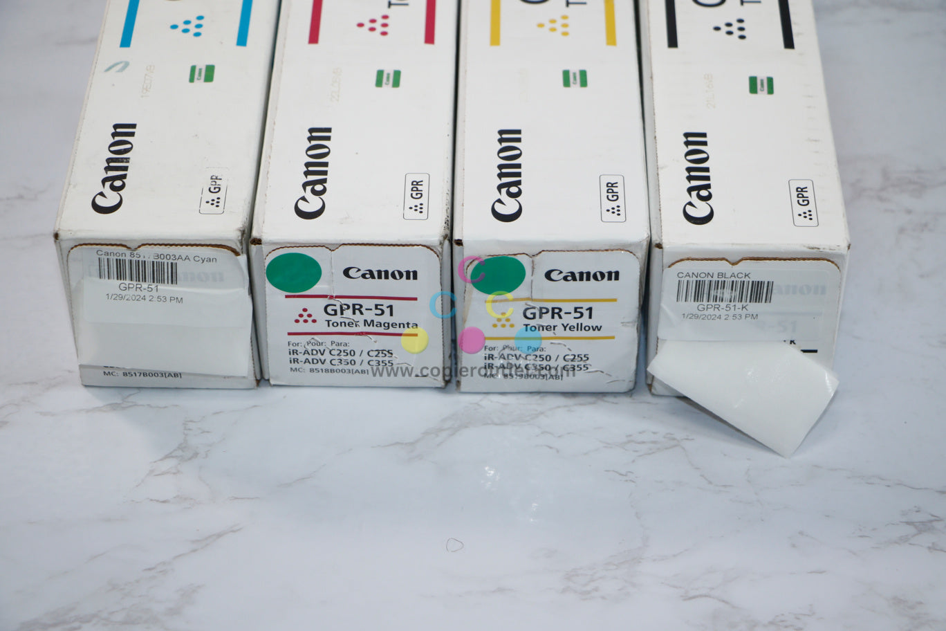 Cosmetic OEM Canon imageRUNNER C250,C255,C350,C355 CMYK Toner Full Set GPR-51