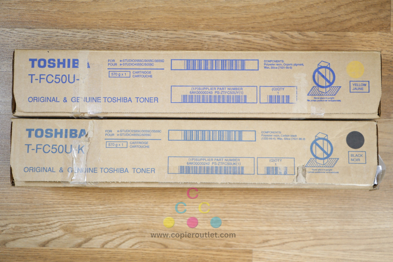 Open Toshiba T-FC50U YK Toner Cartridges eSTUDIO 2555C 3055C 3055CG 5055C 5055CG