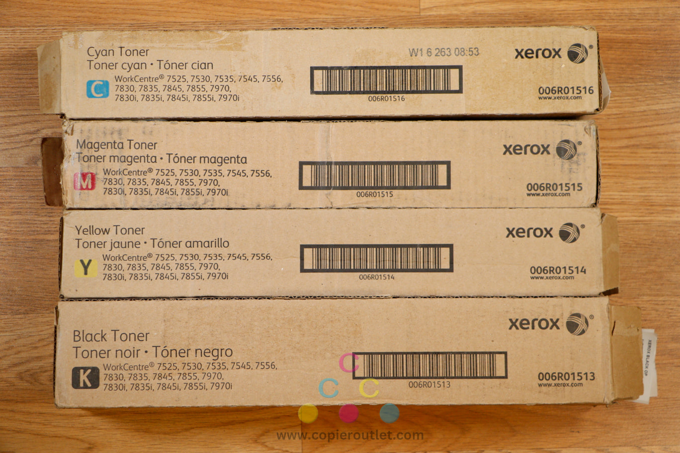 Open OEM Xerox WorkCenter7525,7545,7830,7855i,7970 CMYK Set 006R01513,14,15,16