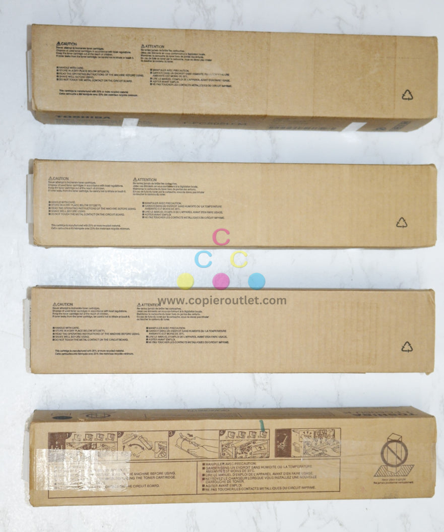 4 New OEM Toshiba e-STUDIO 2505AC/3005AC Toners T-FC505U-M (x3), T-FC505U-K