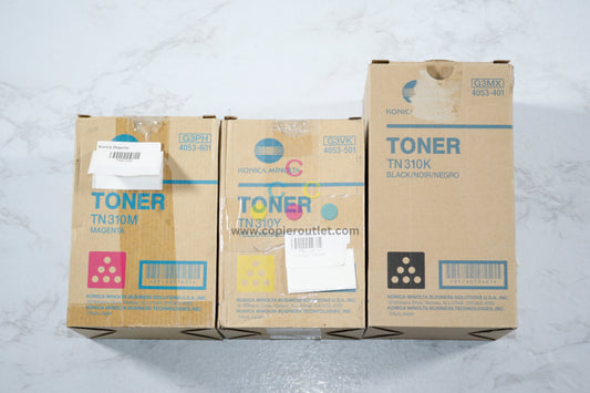 3 Open OEM Konica Minolta C350,C351,C450,CF2203 Toners TN310M,TN310Y,TN310K