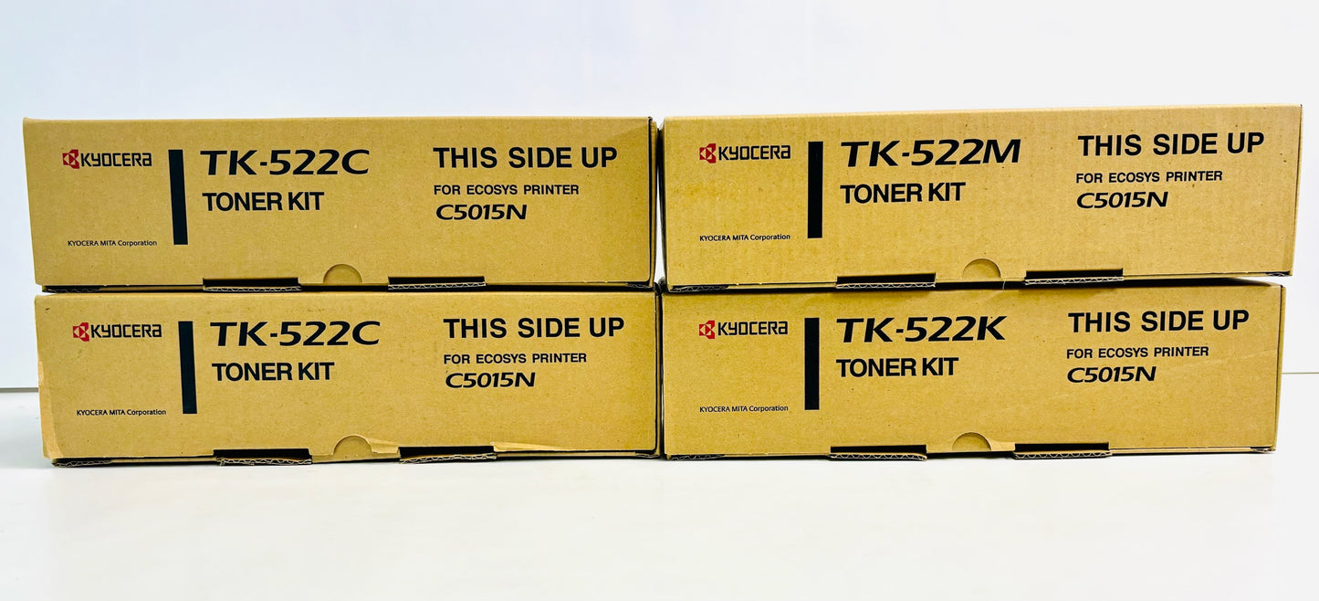 4 Genuine Kyocera FS-C5015,FS-C5015N,FS-C5030 Toner Cartridges CCMK TK-522