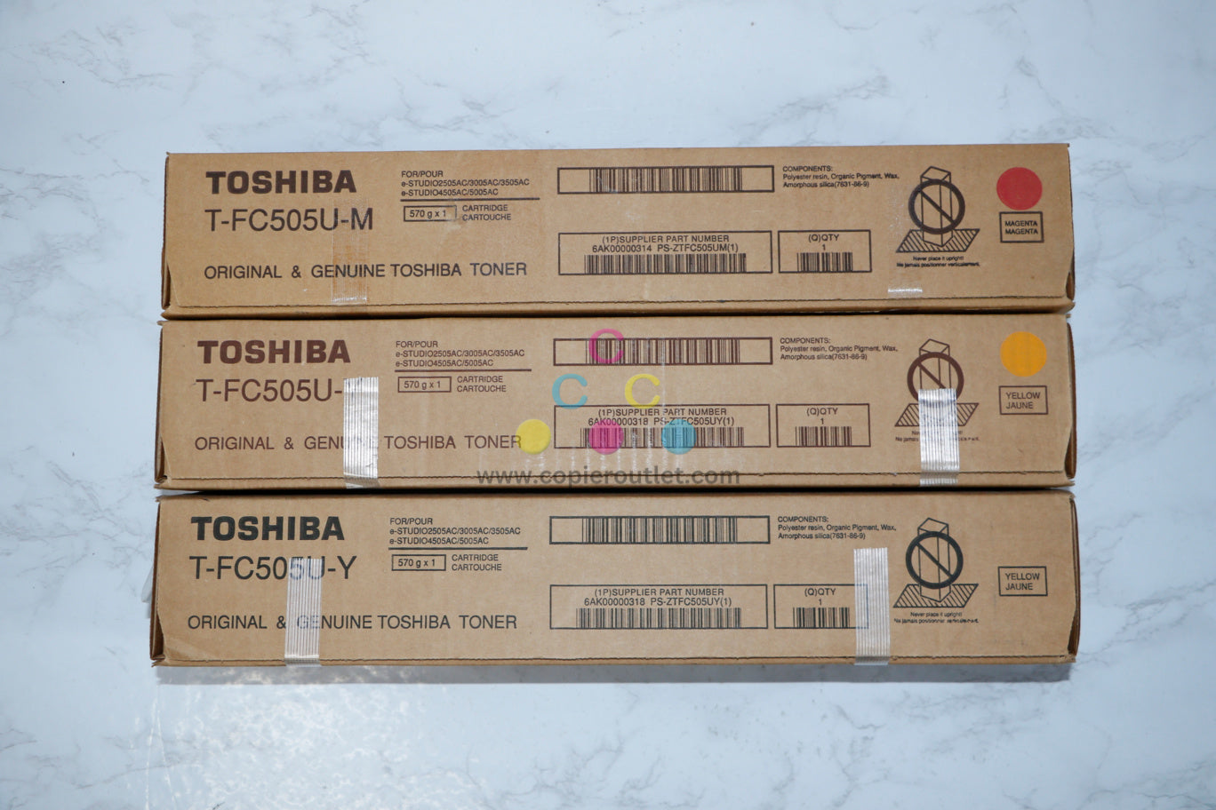 Genuine Toshiba T-FC505U MYY High Yield Toner Set for eSTUDIO2505AC 3005AC 4505AC