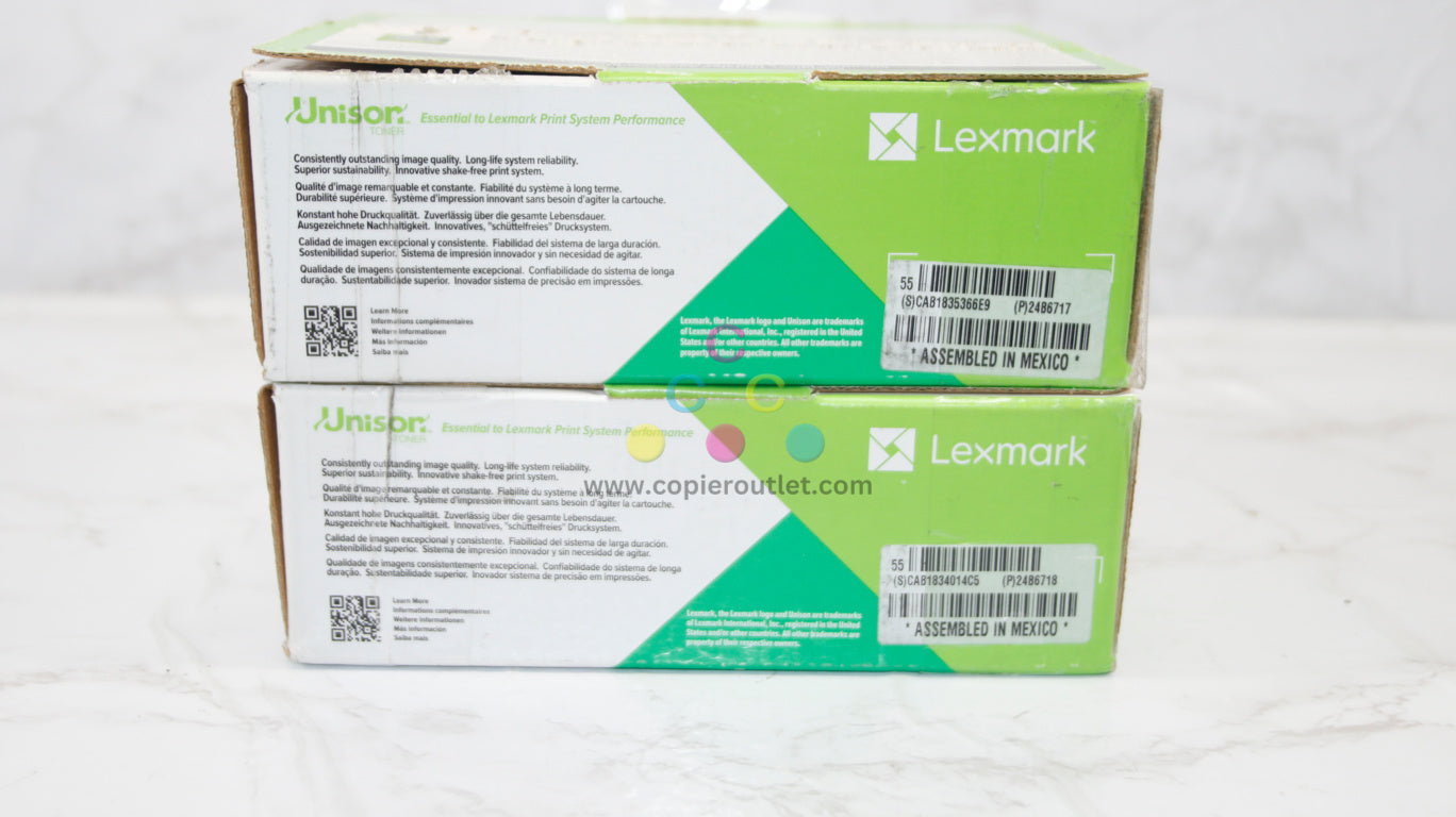 2 Cosmetic OEM Lexmark XC4140,XC4143 Cyan & Magenta Toners 24B6717 & 24B6718