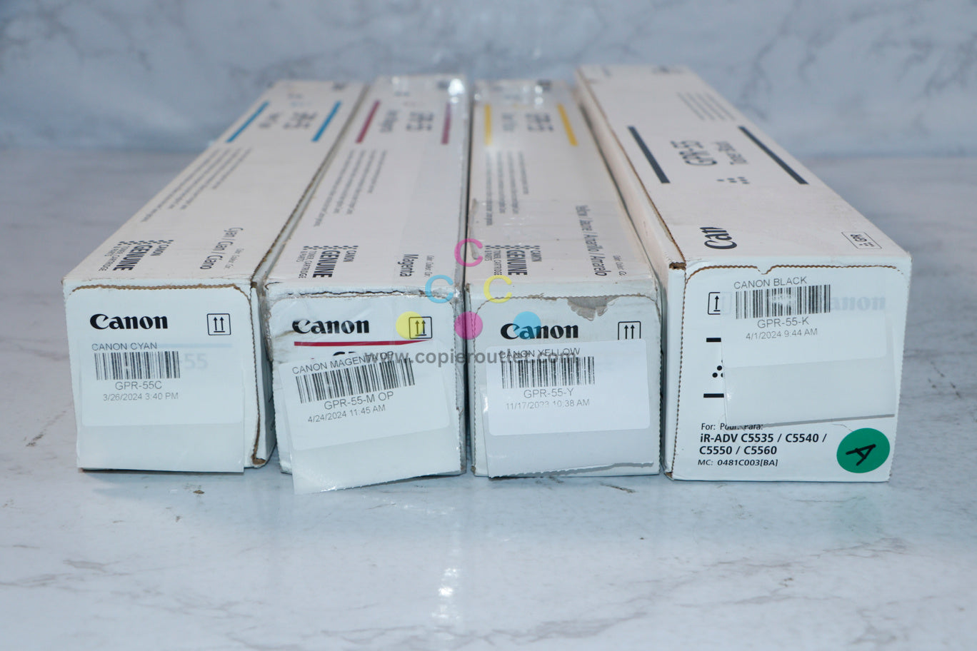 4 Cosmetic OEM Canon iR-ADV C5535,C5540,C5550,C5560 GPR-55 CMYK Toners