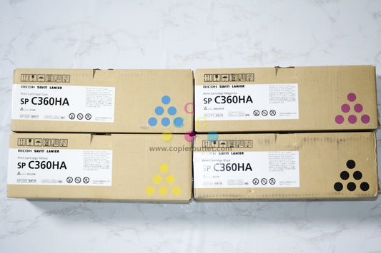 4 OEM Ricoh SP C360HA CMYK High Capacity Toner 408176,408177,408178,408179