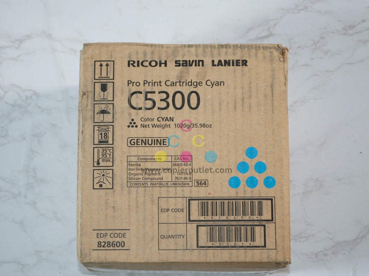 New OEM Ricoh Savin Lanier Pro C5300s, C5310s Cyan Toner Cartridge 828600