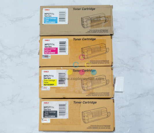 4 Cosmetic OEM OKI MPS711C CMYK Toners 52123801,52123802,52123803,52123804