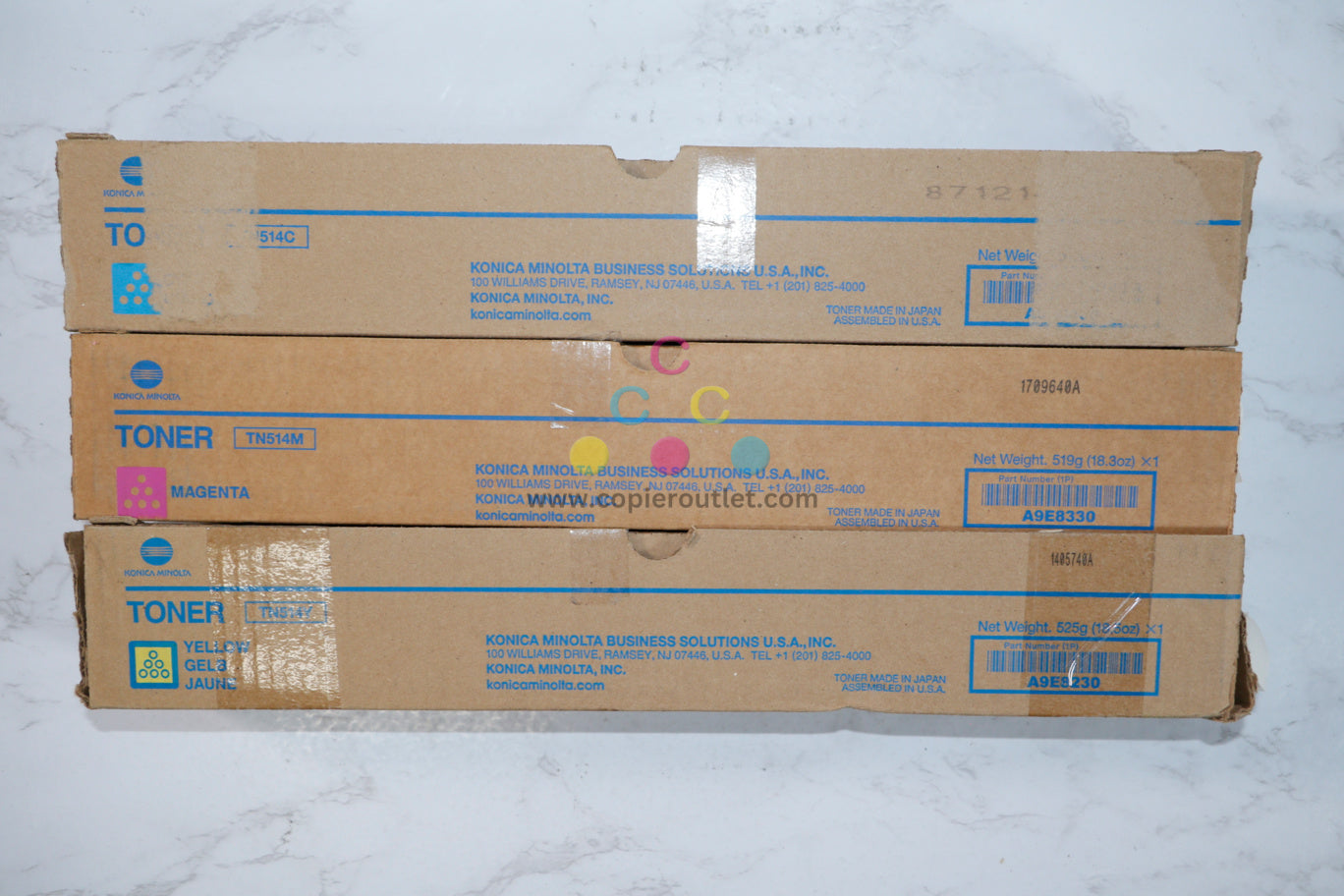 Cosmetic OEM Konica Minolta BizHub C458,C558,C658 TN514CMY Toner Set