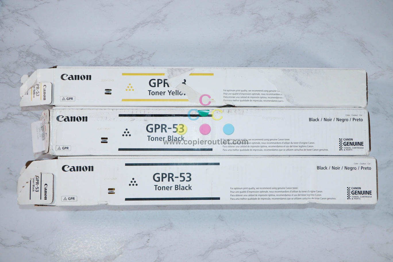 Open OEM Canon iRUNNER C3325, C3330, C3525, C3530, C3725 GPR-53 YKK Toner Set