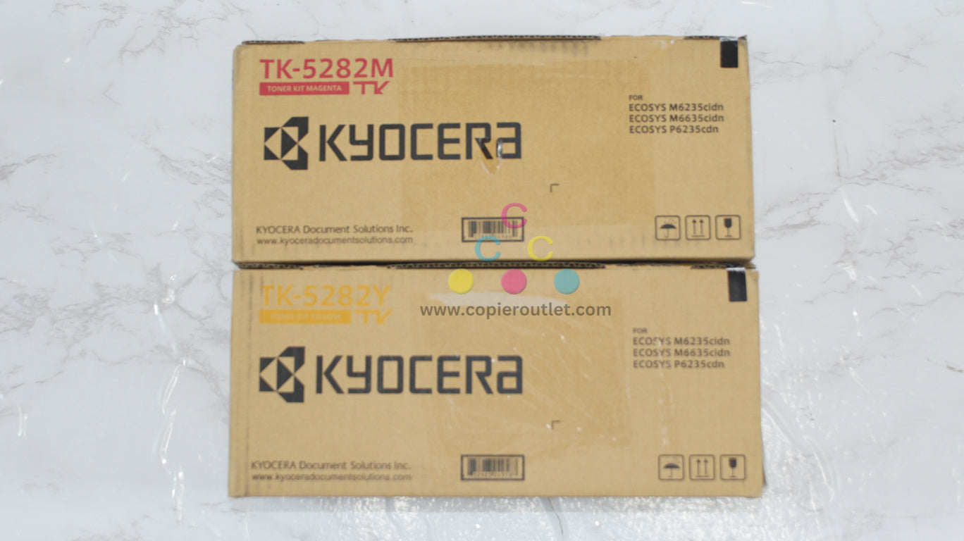 2 OEM Kyocera ECOSYS M6235cidn, M665cidn, P6235cdn Toners TK-5282M, TK-5282Y