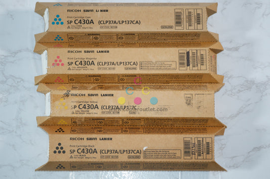 4 Cosmetic OEM Ricoh C430A,CLP37A/LP137CA CMYK Toners 821105,821106,821107,821108