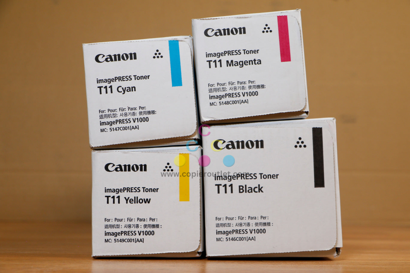 Genuine Canon T11 Cyan Magenta Yellow Black Toner Cartridge Set imagePRESS V1000