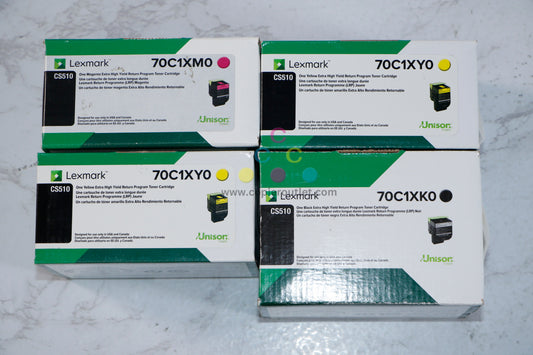 New Genuine Lexmark CS510 Extra High Yield MYYK Toner Cartridge 70C1XM0,Y0,K0