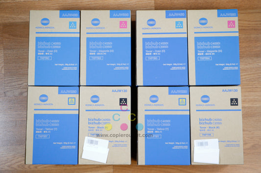 2 Genuine Konica Minolta TNP79 CMYK Toner Cartridge Sets BizHub C4050i C3350i !!