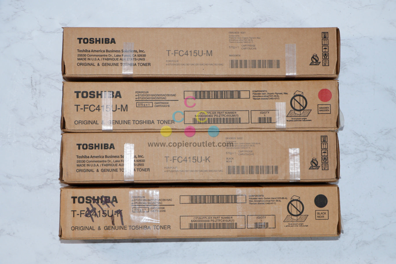 4 Cosmetic OEM Toshiba eStudio 2515AC,3015AC,3515AC,4515AC MMKK Toners T-FC415U