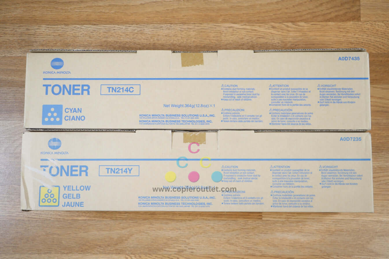 Genuine Konica Minolta TN214 CY Toner Cartridges BizHub C200/C203/C253 Same Day!