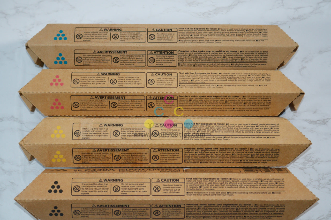 4 Cosmetic OEM Ricoh C430A,CLP37A/LP137CA CMYK Toners 821105,821106,821107,821108