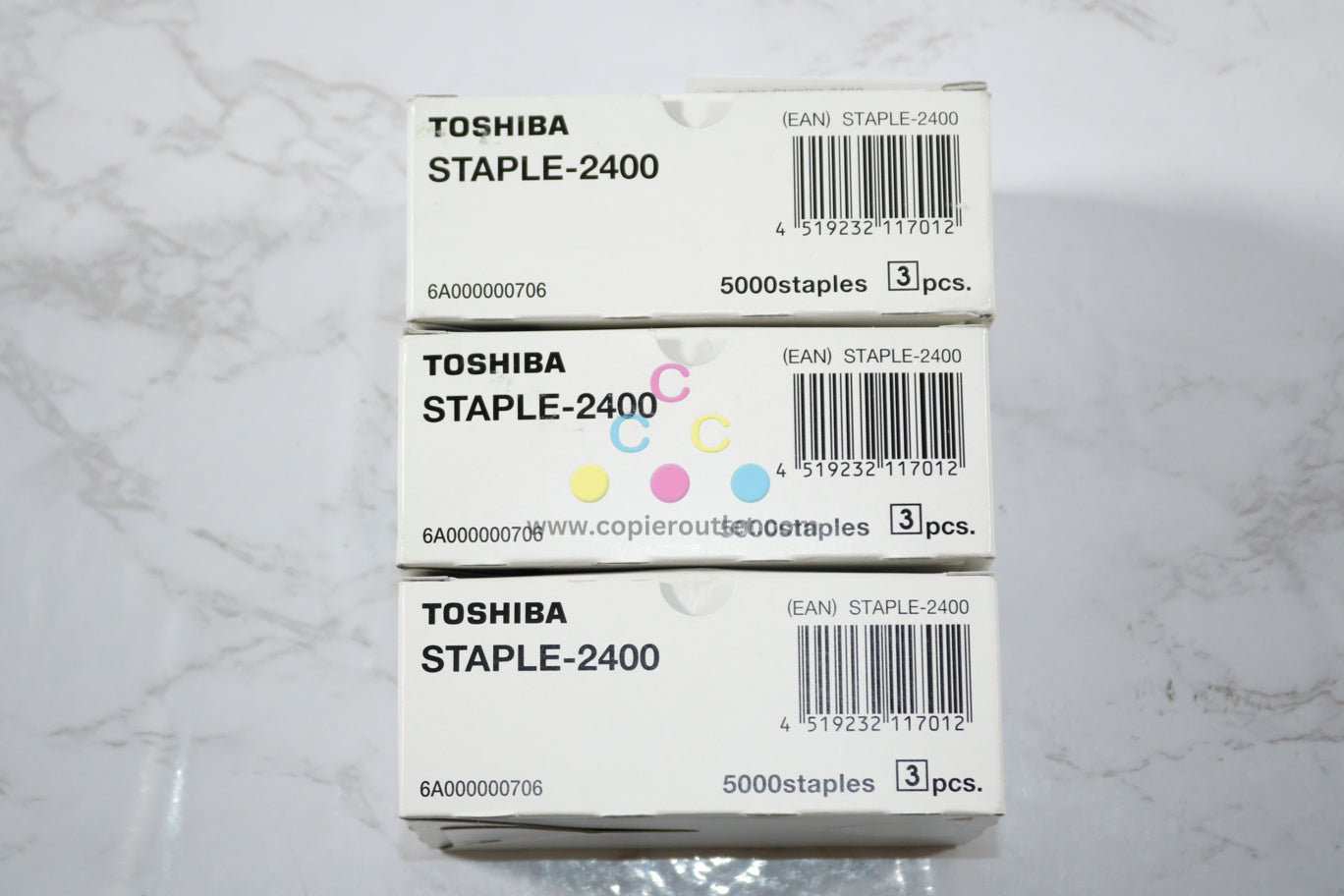 3 OEM Toshiba 3025AC, MJ1011, MJ1032 Staple-2400 Cartridge 6A000000706