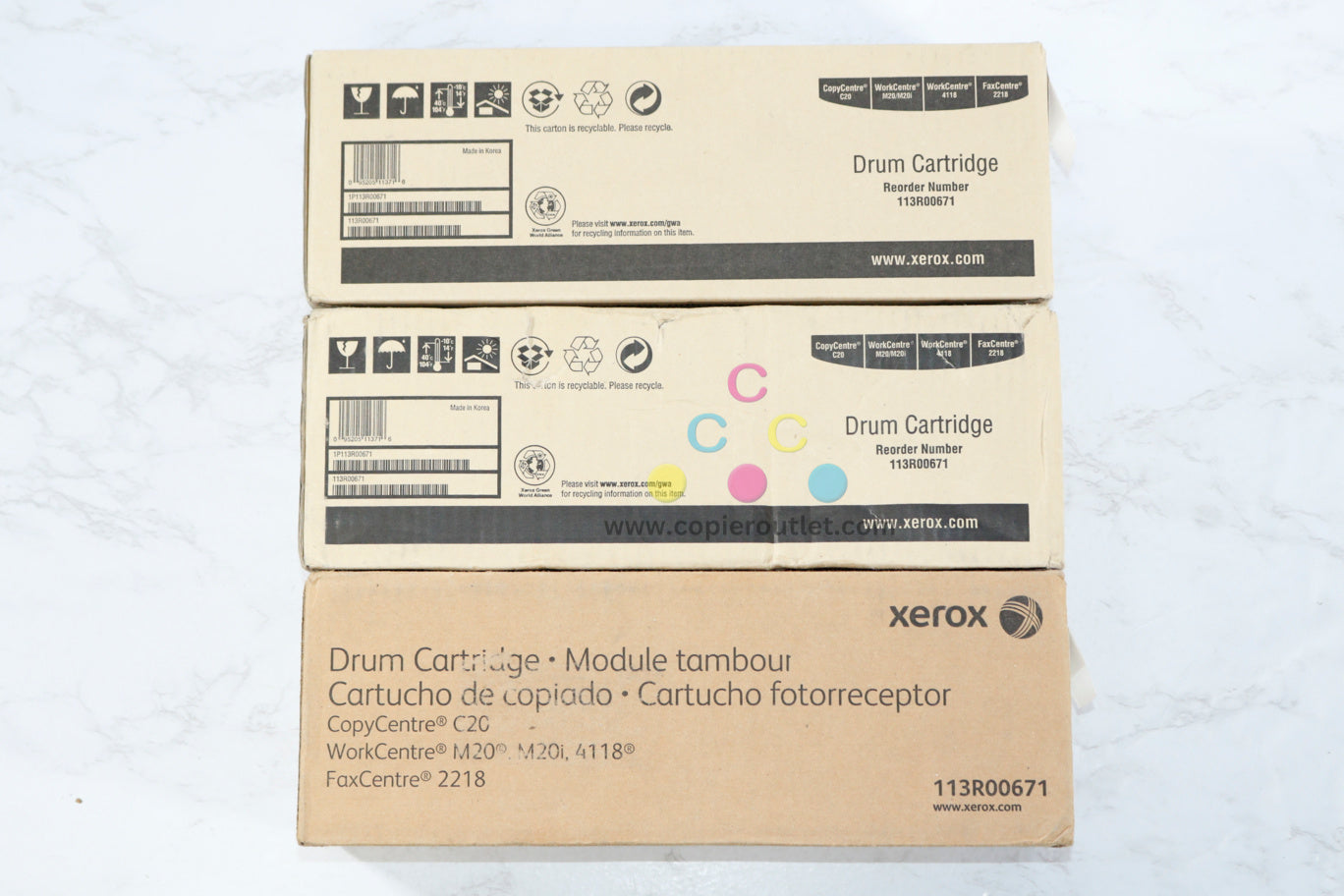 3 Cosmetic OEM Xerox WorkCentre 4118,M20,C20 Black Drum Unit 113R00671 (113R671)