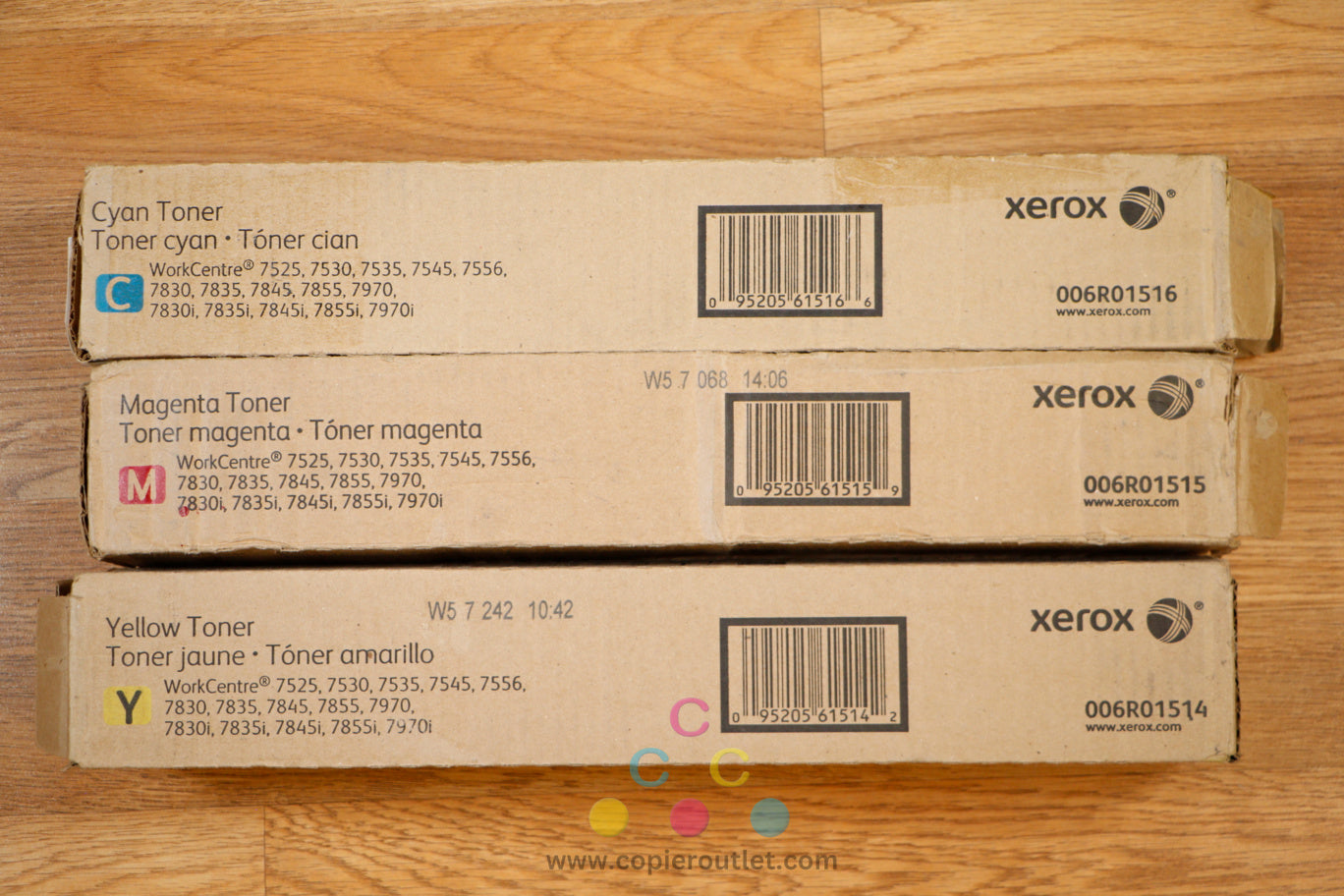 Open Genuine Xerox CMY Toner Cartridges WorkCentre 7525 7530 7535 7545 7556 7830