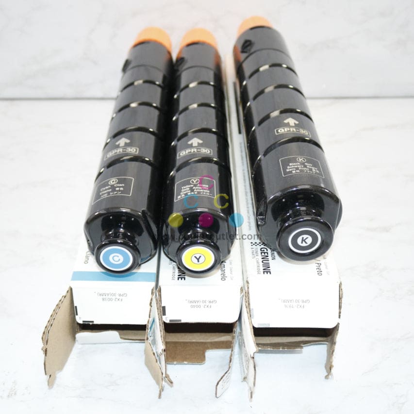 3 Open OEM Canon iR ADV C5045,C5250,C5255 CYK Toners GPR-30C,GPR-30Y,GPR-30K
