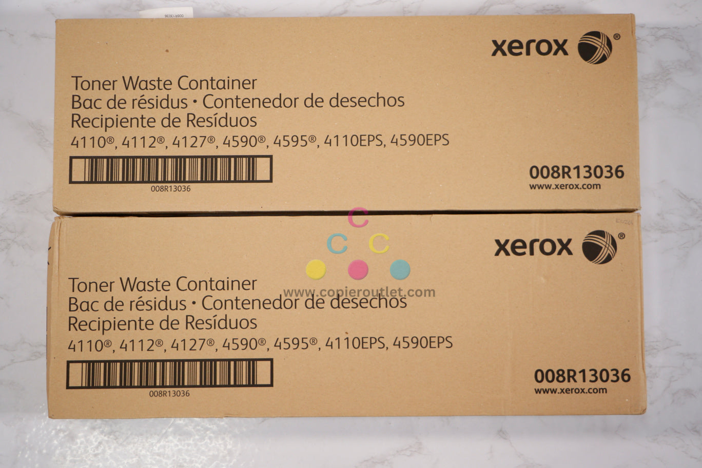 2 New OEM Xerox 4110, 4127, 4590, 4595, D110, D125 Waste Toner Containers 008R13036