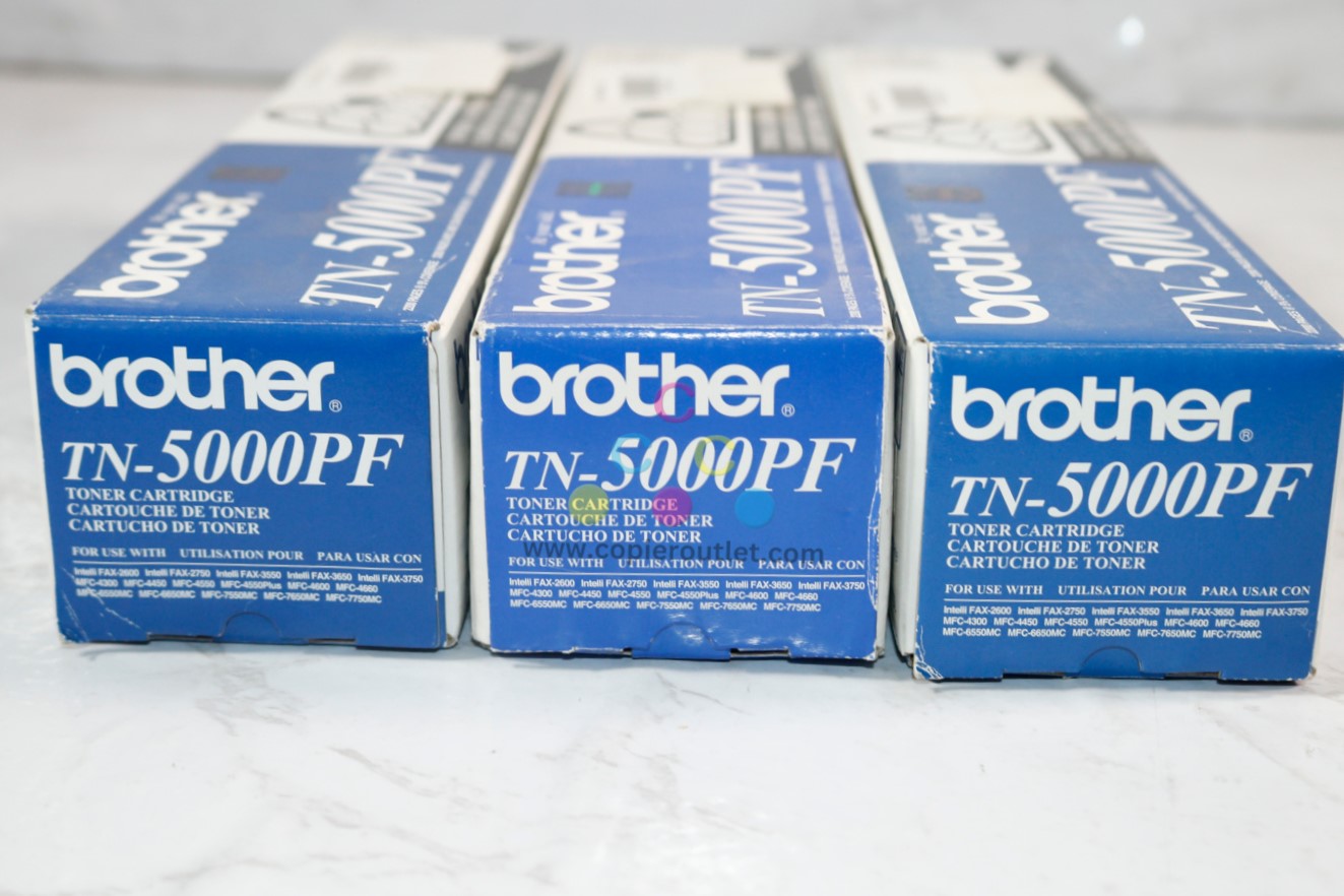 3 Genuine Brother Intelli FAX-2600,2750,3550,3650 Black Toner Cartridges TN-5000PF